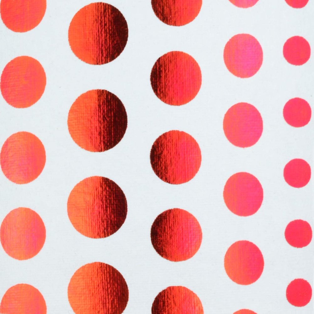 Midori Inc. Polka Dots - White & Red foil (21 29)
