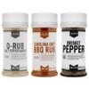 Lillies Q - Rub Trio, BBQ Rub Sampler, Barbeque Rubs & Spices, Rub Seasoning Set Includes Carolina Dirt (6 oz), Q-Rub (7.9 oz), & Brisket Pepper (3.6 oz) | 3-Pack view 1