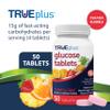 TRUEplus Glucose Tablets, Chewable, Tropical Fruit Flavor, 15g Fast-Acting Carbohydrates, Fat Free, Gluten Free, Raise Low Blood Sugar and Boost Energy, 50 Count view 2
