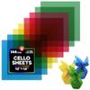 Hygloss Products Cello Sheets - Great for Arts, Crafts, DIY Projects, Classroom Activities, Gift Wrapping And More - 12 x 12 Inches - 4 Colors, 36 of Each - 144 Pack view 1