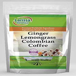Ginger Lemongrass Colombian Coffee (Gourmet, Naturally Flavored, Whole Coffee Beans) (8 oz, ZIN: 560655) - 3 Pack