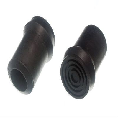 100 x Crutch Zimmer Frame Stick Ferrule Black Rubber Metal Insert 25MM