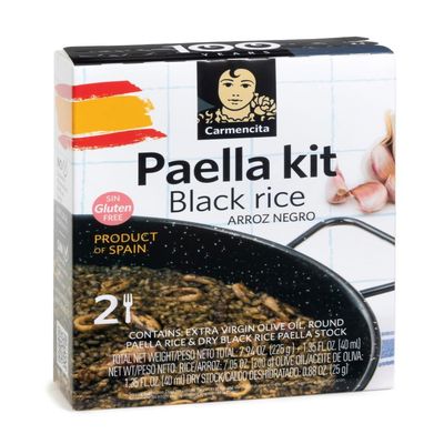 Carmencita. Black Rice Paella Kit with Saffron. 256g (9.03oz). 2 servings.