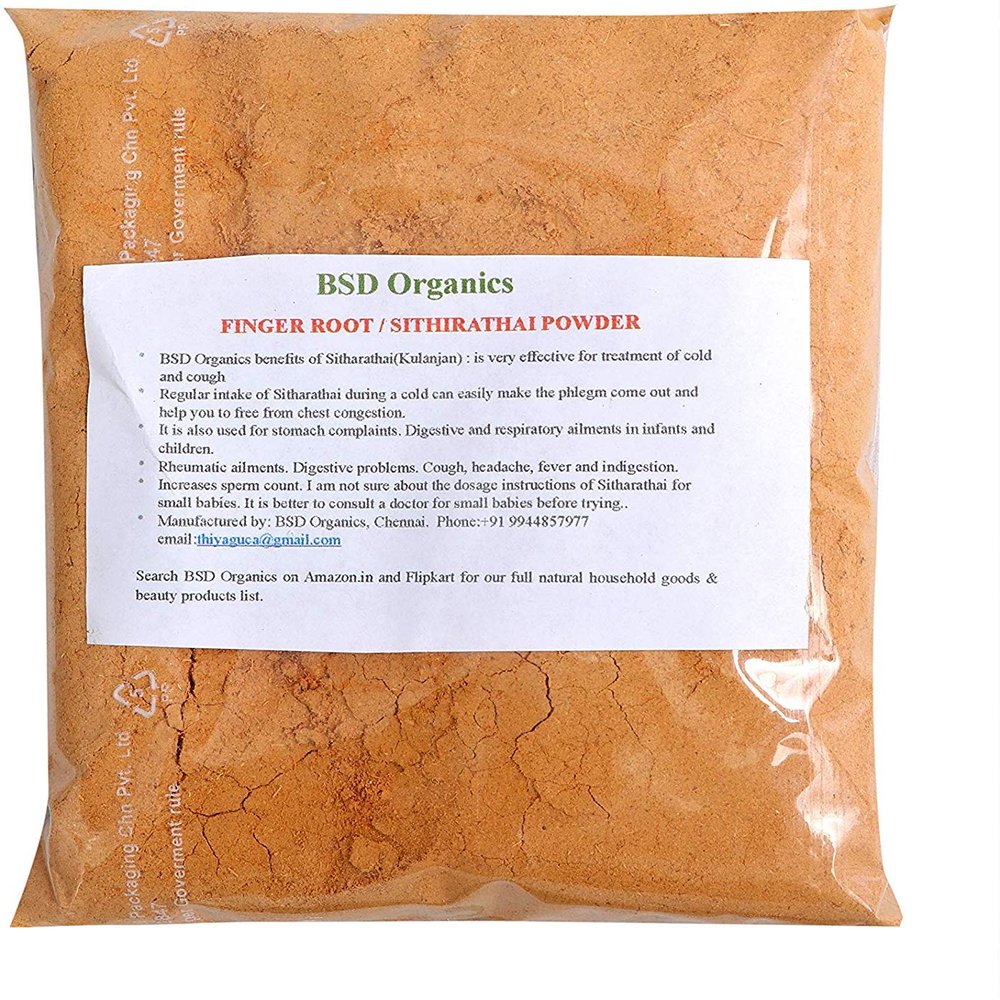 BSD Organics Herby Finger Root/Sithirathai Dried Powder - 50 g / 0.11 Pounds