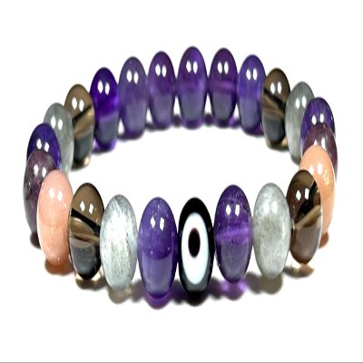 AWAKEN YOUR KUNDALINI Emotional Balance & Strength Bracelet  Evil Eye, Moonstone, Amethyst