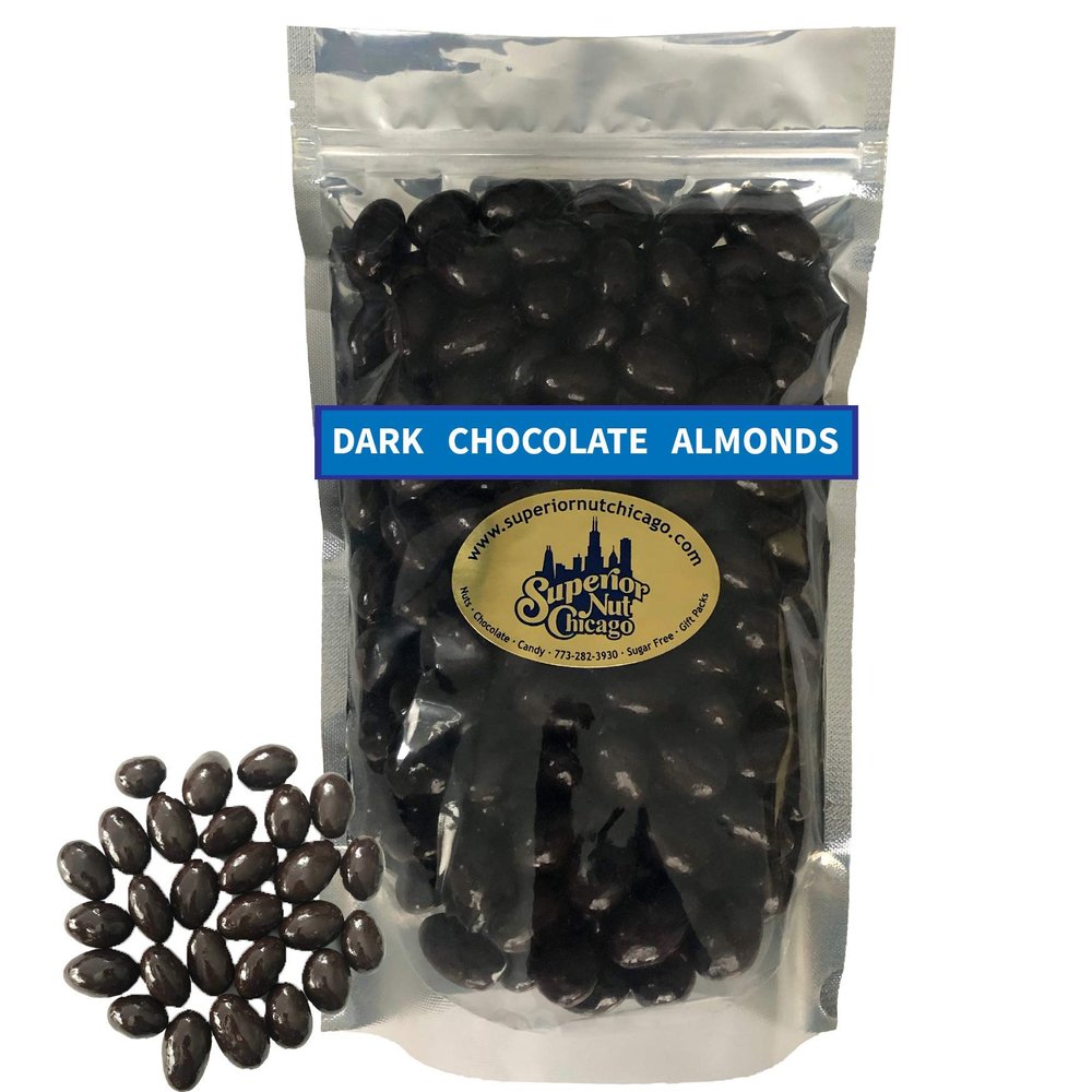 Dark Chocolate Covered Almonds - Crunchy Almonds Drenched in Rich Dark Chocolate (2 pound bag)