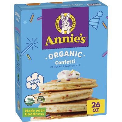 Annie's Organic Confetti Pancake and Waffle Mix, Kids Breakfast, Vegan, 26 oz