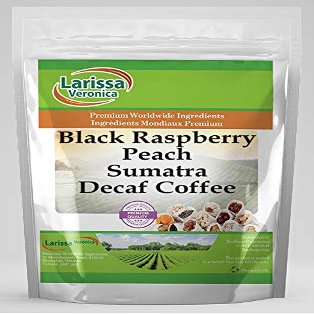 Black Raspberry Peach Sumatra Decaf Coffee (Gourmet, Naturally Flavored, Whole Coffee Beans) (8 oz, ZIN: 563472) - 3 Pack