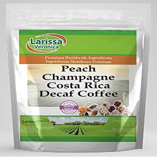 Peach Champagne Costa Rica Decaf Coffee (Gourmet, Naturally Flavored, Whole Coffee Beans) (8 oz, ZIN: 563686)