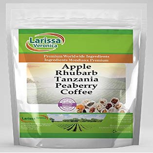 Apple Rhubarb Tanzania Peaberry Coffee (Gourmet, Naturally Flavored, Whole Coffee Beans) (4 oz, ZIN: 564416)