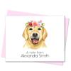 Golden Retriever Note Cards with Envelopes, Personalized Stationery with Dog, Pack of 10 Folded Notecards view 1