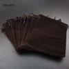 10pcs Approx.12x15cm(4.72x5.9Inch) Brown Velvet Pouches Bags Drawstring Jewelry Gift Packaging-YM700-3 view 4