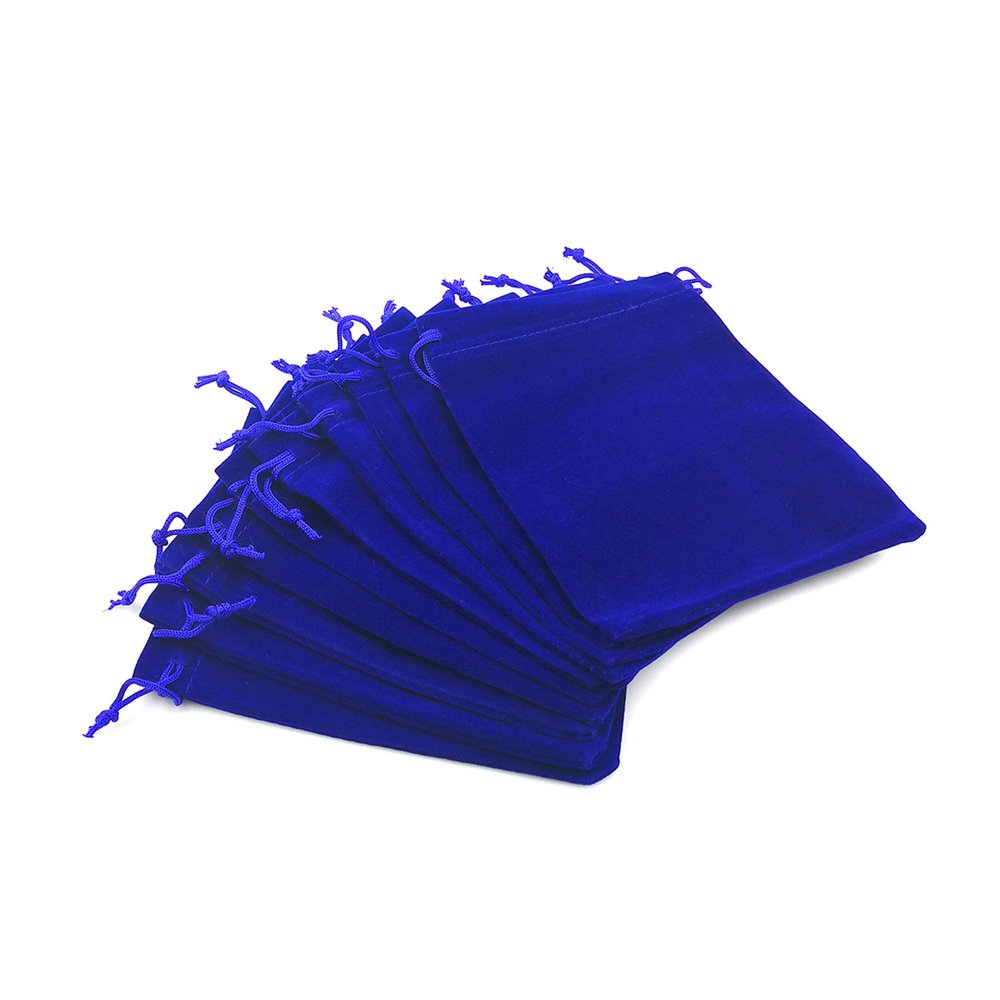 10pcs Approx.12x15cm(4.72x5.9Inch) Blue Velvet Pouches Bags Drawstring Jewelry Gift Packaging-YM700-2