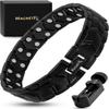 MagnetRX Ultra Strength Magnetic Bracelet  Effective Stainless Steel Magnetic Bracelets for Men  Adjustable Length with Sizing Tool for Perfect Fit (Black) view 1