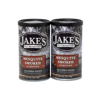 Jake's Nut Roasters - Mesquite Smoked Almonds (2 Pack) Whole Dry Roasted Seasoned Almonds - High-Protein Snack with a Bold Smoky Flavor