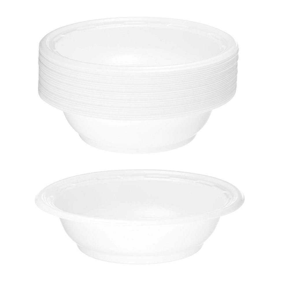 EcoQuality [2000 PACK] 6 Oz White Plastic High Impact Disposable Plastic Bowl - Great for Meal Prep, Dinnerware, Serving, Food service, Fruit Bowl, China-like, Elegant, Crystal White Finish, Small