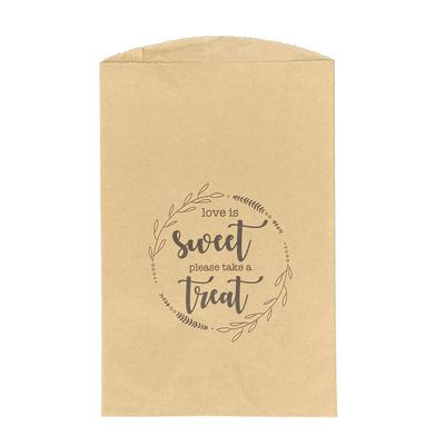 100 Kraft Paper Treat Bags, 2in Expandable Sides, Wedding & Party Favor Bags, Grease Proof Food Safe, Recyclable