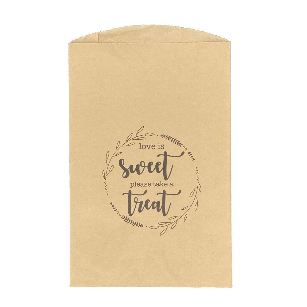 100 Kraft Paper Treat Bags, 2in Expandable Sides, Wedding & Party Favor Bags, Grease Proof Food Safe, Recyclable