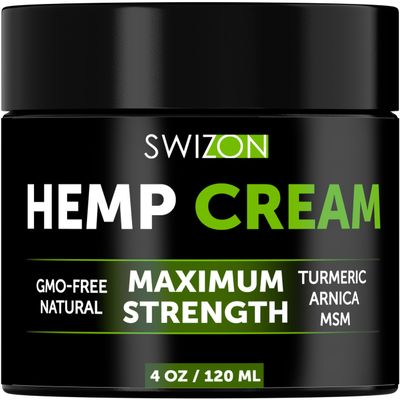 SWIZON Cream with Organic Arnica Montana, Emu oil, Curcumin, Turmeric, MSM, Aloe Vera, Glucosamine, Peppermint & Boswellia - Soothing and Comfort - 4oz