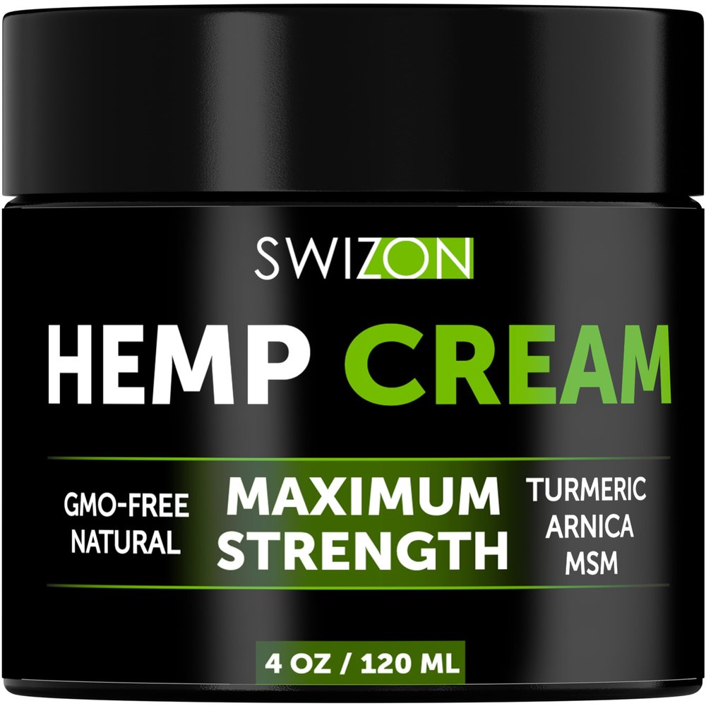 SWIZON Cream with Organic Arnica Montana, Emu oil, Curcumin, Turmeric, MSM, Aloe Vera, Glucosamine, Peppermint & Boswellia - Soothing and Comfort - 4oz