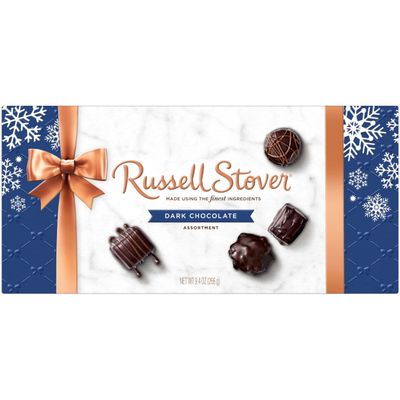 RUSSELL STOVER Christmas Dark Chocolate Candy Assortment Gift Box, 9.4 oz.