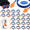 100 Pairs Corded Ear Plugs Silicone Noise Reducing Blocking Cancelling Soft Reusable Rubber Hearing Protection Earplugs for Sleeping Swimming Snoring Sports Racing view 1
