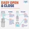 Safe Rx Locking Pill Bottle | Set Your Own Code Combination Lock | Prevent Pill Theft, Secure Medication | Certified Child-Resistant, Senior-Friendly | 4.5 x 1.5 Bottles 2 Piece Set Blue + Encoder view 3