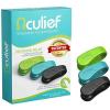 Aculief Acupressure Clip - Compact Wearable for Acupuncture Pressure Points - for Physical Therapy & Daily Wear - Promotes Relaxation & Stress Management - Regular Pack of 3, Green, Teal & Black view 1