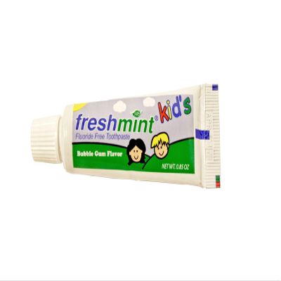 144 Tubes of Freshmint 0.85 oz. Kids Fluoride-Free Toothpaste Bubble Gum Flavor