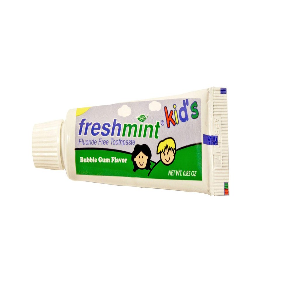 144 Tubes of Freshmint 0.85 oz. Kids Fluoride-Free Toothpaste Bubble Gum Flavor
