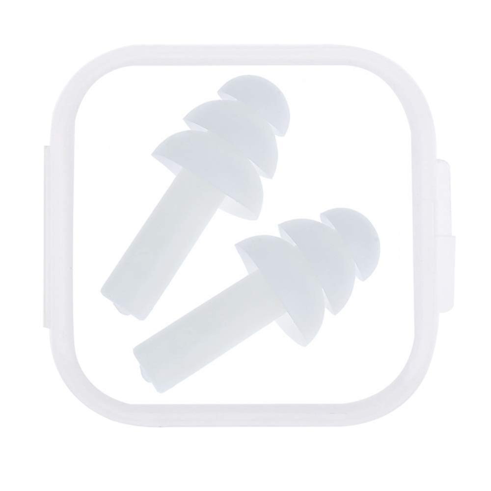 AKOAK 1 Pack Silicone Earplugs, Sound Insulation and Noise Reduction Environmental Protection, Suitable for Waterproof, Anti-Noise, Swimming, Learning, Sleeping, etc (White)