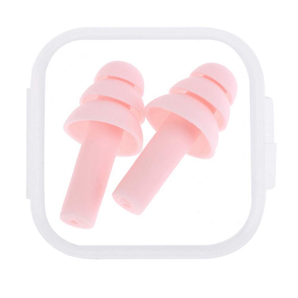 AKOAK 1 Pack Silicone Earplugs, Sound Insulation and Noise Reduction Environmental Protection, Suitable for Waterproof, Anti-Noise, Swimming, Learning, Sleeping, etc (Pink)