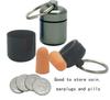 2 Packs Alumium Pill Container Keychain Pocket Coin Stashes Metal Medication Pill Holder Travel Pill Box (Gray and Black) view 3