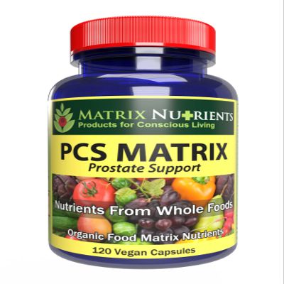 PCS Matrix - Lower PSA Levels for Healthy Prostate - 100% Natural Ingredients: Saw Palmetto, Rabdosia, Scute, Plantago Focium, Chrysantaomum, Ganoderma, Lotus Seed - Vegan Capsules (120ct)