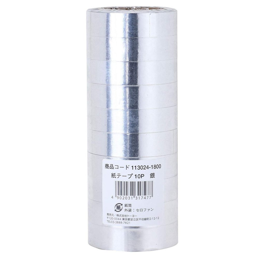 Toyo 113024 Paper Tape, 10 Rolls, Silver
