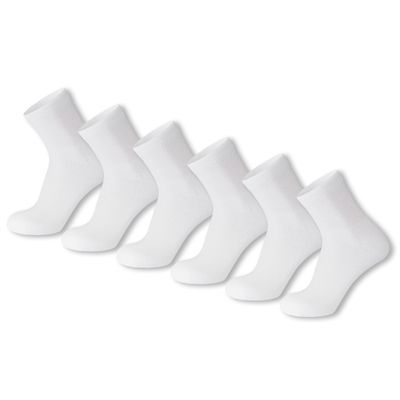 6 Pack of Small Size Mens Diabetic Quarter Length Athletic Sport Ankle Socks (White, 9-11)