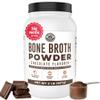 Bone Broth Protein Powder, Chocolate, Grass Fed 2lbs, 42 servings 16g protein, 13g Collagen. Low Carb, 2 net Carb, Dairy Free, Keto Friendly Bone Broth Protein Supplement with Collagen Types I & III view 1