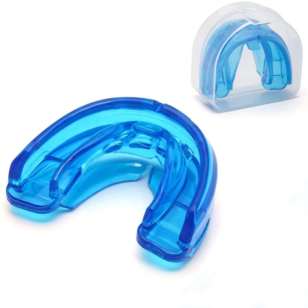 Coolrunner Double Braces Mouth Guard, Mouth Guard Sports, Athletic Mouth Guards, Youth Mouthguard for Upper and Lower Teeth Protection, No Boiling Required for Youth, Teenager (Blue)