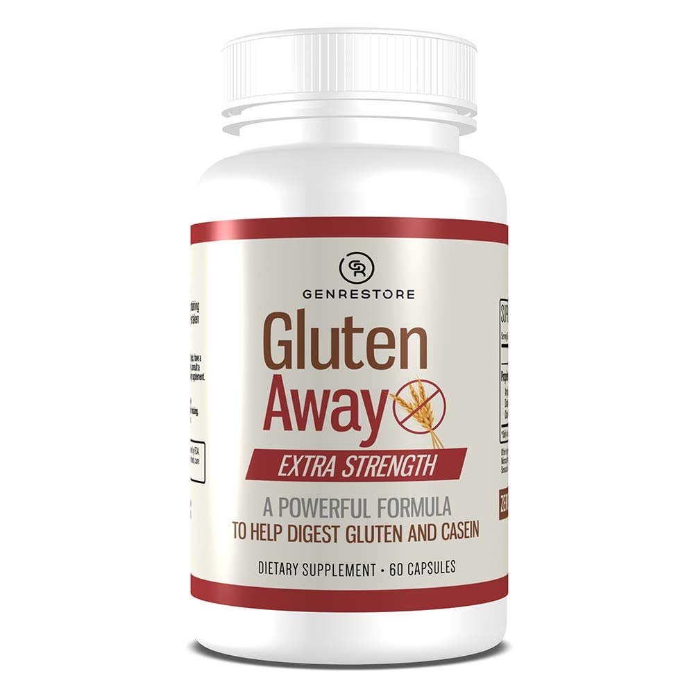 Berry Gen Restore Gluten Away Dietary Supplement  Extra Strength Digestive Enzyme Health Gluten & Casein, Slower Digestion Release Protein Amino Acid in Bloodstream for Men and Women  60 Capsules.
