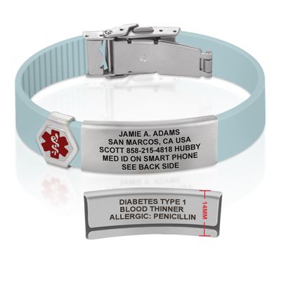 Divoti Custom Engraved Medical Alert ID Bracelet  Dual-Sided Laser Etching, Silicone Wristband, Stainless Steel Security Clasp  Adjustable & Trim-to-Fit  Emergency Medical Info Band - UL PLB SS RE