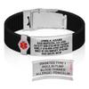 Divoti Custom Engraved Medical Alert ID Bracelet  Dual-Sided Laser Etching, Silicone Wristband, Stainless Steel Security Clasp  Adjustable & Trim-to-Fit  Emergency Medical Info Band - PRO TB SS RE view 1