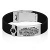 Divoti Custom Engraved Medical Alert ID Bracelet  Dual-Sided Laser Etching, Silicone Wristband, Stainless Steel Security Clasp  Adjustable & Trim-to-Fit  Emergency Medical Info Band - PRO TB SS BL view 1