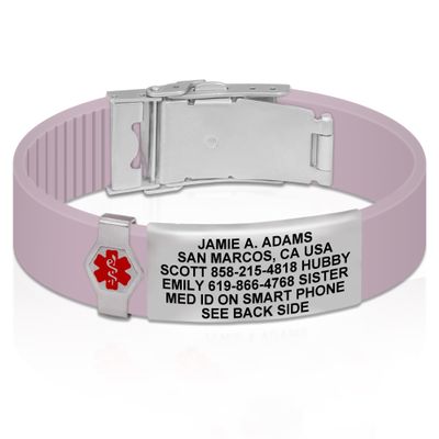 Divoti Custom Engraved Medical Alert ID Bracelet  Dual-Sided Laser Etching, Silicone Wristband, Stainless Steel Security Clasp  Adjustable & Trim-to-Fit  Emergency Medical Info Band - PRO PPR SS RE