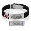 Divoti Custom Engraved Medical Alert ID Bracelet  Dual-Sided Laser Etching, Silicone Wristband, Stainless Steel Security Clasp  Adjustable & Trim-to-Fit  Emergency Medical Info Band - UL TB SS RE view 1