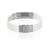 Divoti Custom Engraved Medical Alert ID Bracelet  Dual-Sided Laser Etching, Silicone Wristband, Stainless Steel Security Clasp  Adjustable & Trim-to-Fit  Emergency Medical Info Band - UL SW SS BL view 3