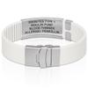 Divoti Custom Engraved Medical Alert ID Bracelet  Dual-Sided Laser Etching, Silicone Wristband, Stainless Steel Security Clasp  Adjustable & Trim-to-Fit  Emergency Medical Info Band - PRO SW SS BL view 3