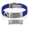 Divoti Custom Engraved Medical Alert ID Bracelet  Dual-Sided Laser Etching, Silicone Wristband, Stainless Steel Security Clasp  Adjustable & Trim-to-Fit  Emergency Medical Info Band - UL JB SS BL view 1