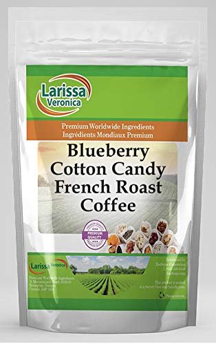 Blueberry Cotton Candy French Roast Coffee (Gourmet, Naturally Flavored, Whole Coffee Beans) (16 oz, ZIN: 567924) - 2 Pack