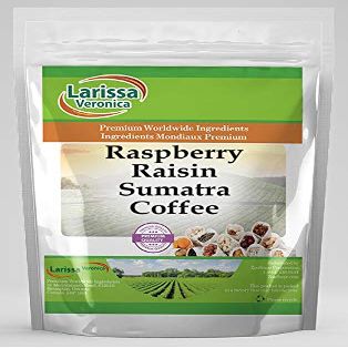 Raspberry Raisin Sumatra Coffee (Gourmet, Naturally Flavored, Whole Coffee Beans) (8 oz, ZIN: 568669) - 2 Pack