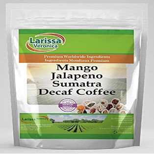 Mango Jalapeno Sumatra Decaf Coffee (Gourmet, Naturally Flavored, Whole Coffee Beans) (8 oz, ZIN: 570908) - 3 Pack